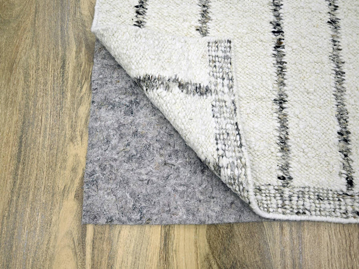8'2" x 10'2" New Hand Knotted Ivory Wool Rectangle Oriental Rug - MOA10276217