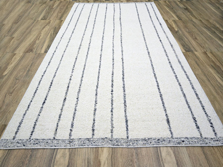 9'3" x 12'1" New Hand Knotted Ivory Wool Rectangle Oriental Rug - MOA10276220