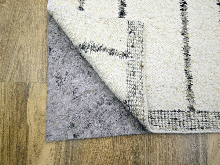 9'3" x 12'1" New Hand Knotted Ivory Wool Rectangle Oriental Rug - MOA10276220