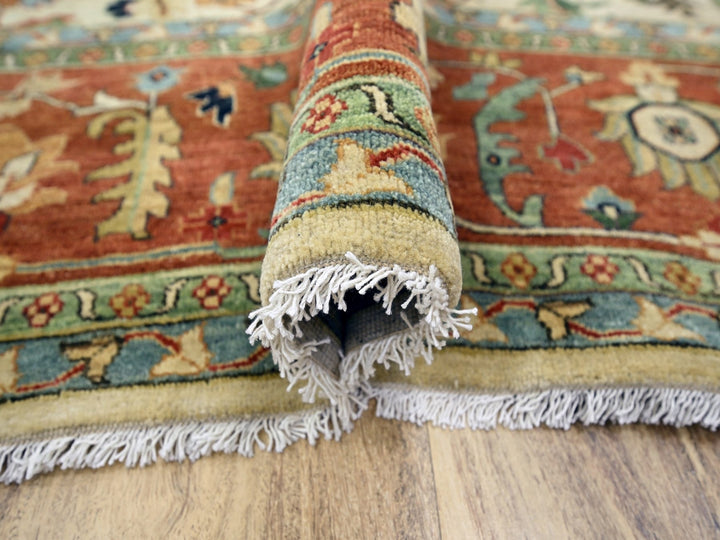 9'11" x 14'3" New Hand Knotted Ivory Wool Rectangle Oriental Rug - MOA10276223