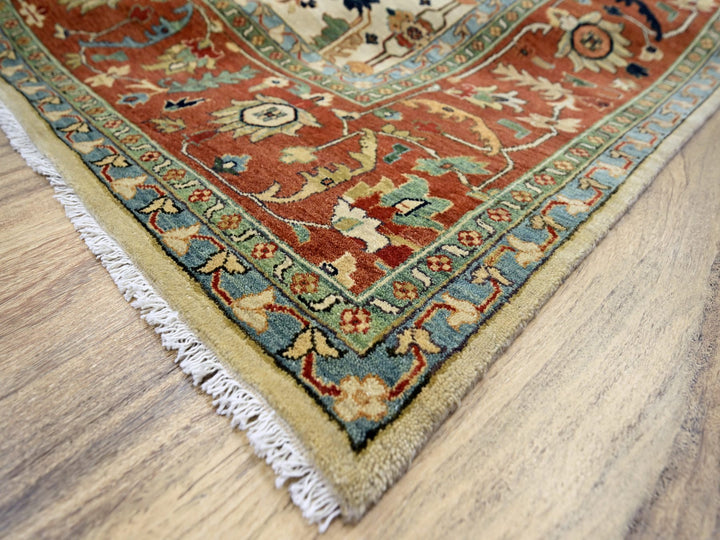 9'11" x 14'3" New Hand Knotted Ivory Wool Rectangle Oriental Rug - MOA10276223