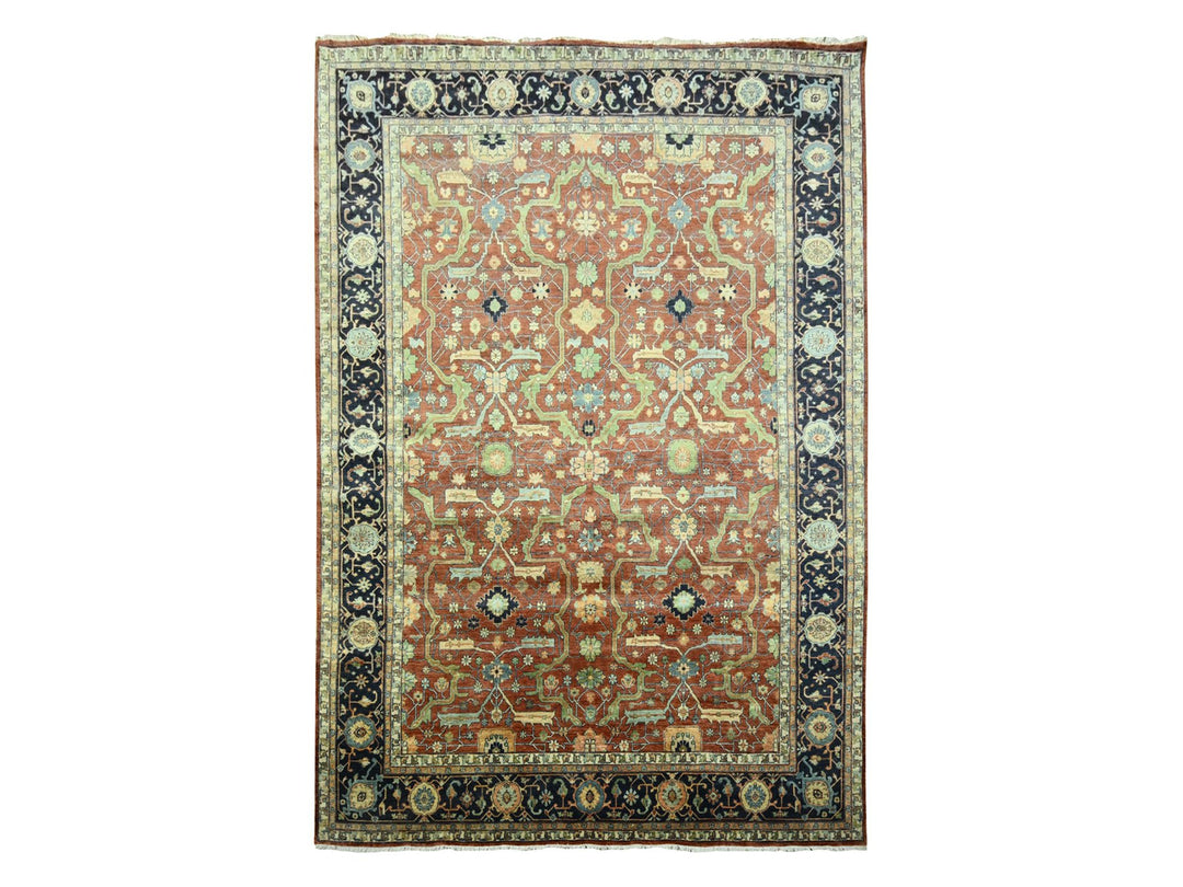 10'0" x 13'10" New Hand Knotted Red Wool Rectangle Oriental Rug - MOA10276226