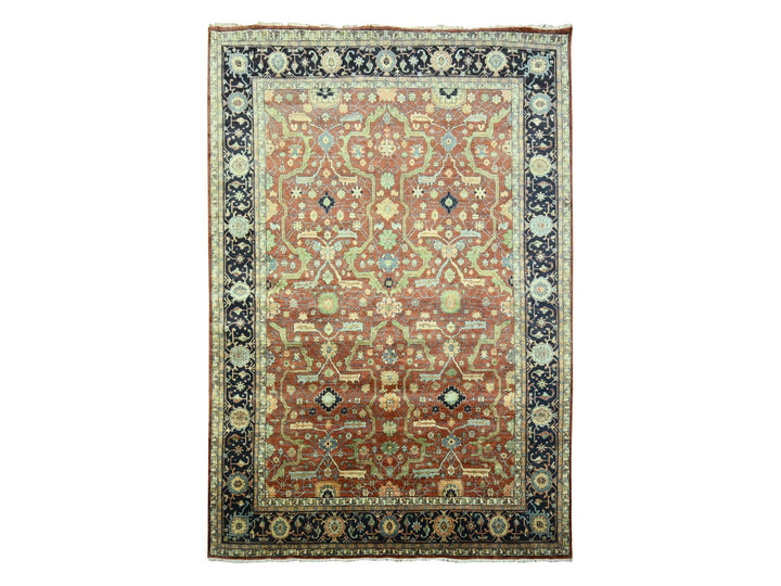 10'0" x 13'10" New Hand Knotted Red Wool Rectangle Oriental Rug - MOA10276226