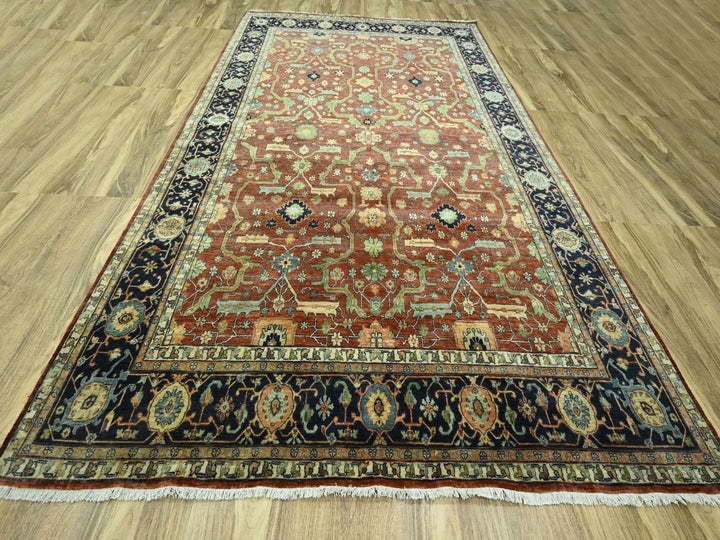 10'0" x 13'10" New Hand Knotted Red Wool Rectangle Oriental Rug - MOA10276226