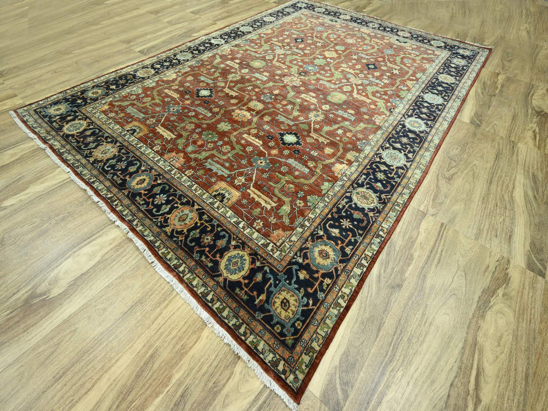 10'0" x 13'10" New Hand Knotted Red Wool Rectangle Oriental Rug - MOA10276226