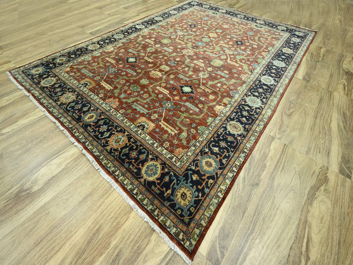 10'0" x 13'10" New Hand Knotted Red Wool Rectangle Oriental Rug - MOA10276226