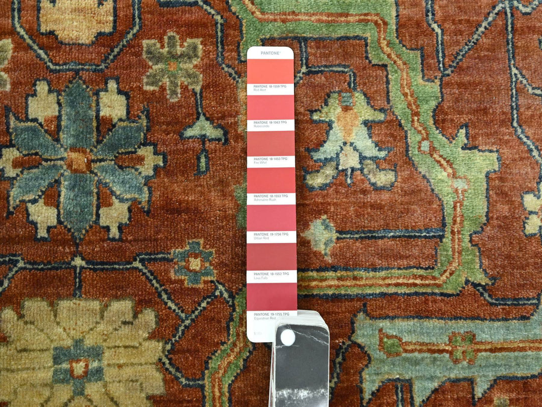 10'0" x 13'10" New Hand Knotted Red Wool Rectangle Oriental Rug - MOA10276226