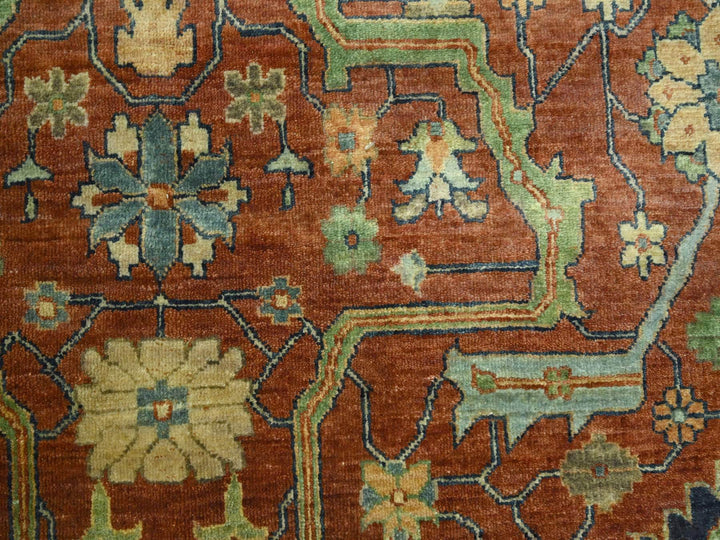 10'0" x 13'10" New Hand Knotted Red Wool Rectangle Oriental Rug - MOA10276226