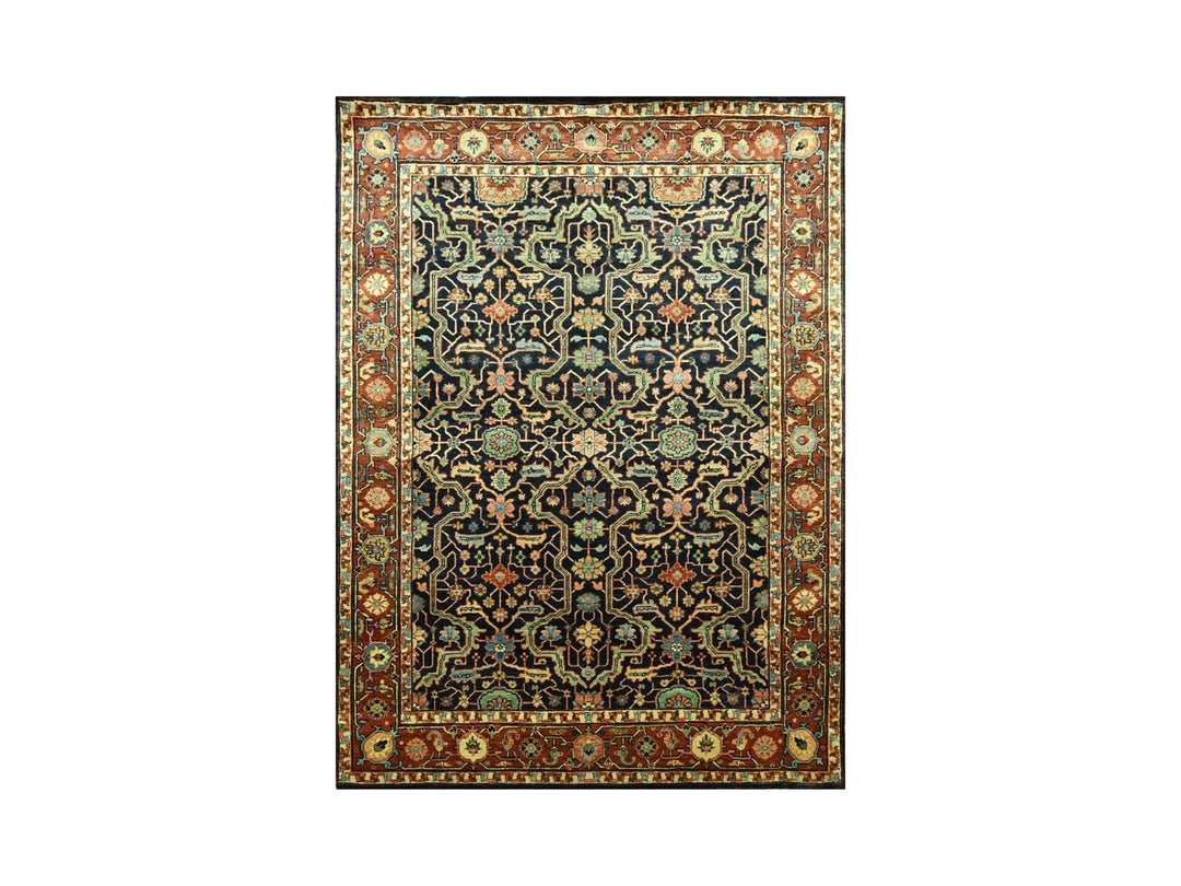 5'3" x 7'1" New Hand Knotted Blue Wool Rectangle Oriental Rug - MOA10276230