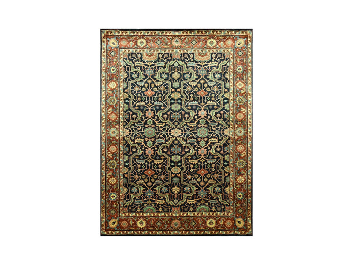 5'3" x 7'1" New Hand Knotted Blue Wool Rectangle Oriental Rug - MOA10276230