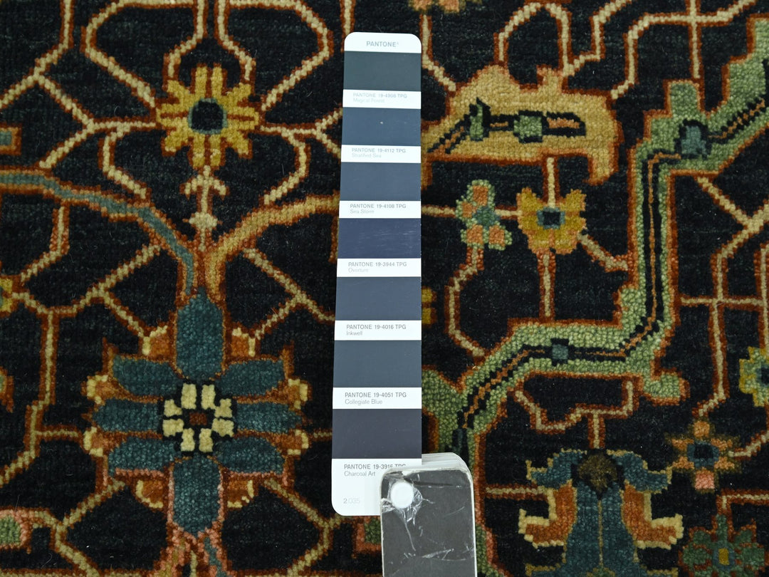 4'1" x 5'11" New Hand Knotted Blue Wool Rectangle Oriental Rug - MOA10276231