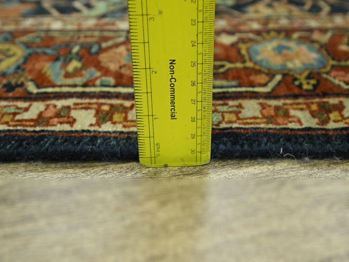 4'1" x 5'11" New Hand Knotted Blue Wool Rectangle Oriental Rug - MOA10276231