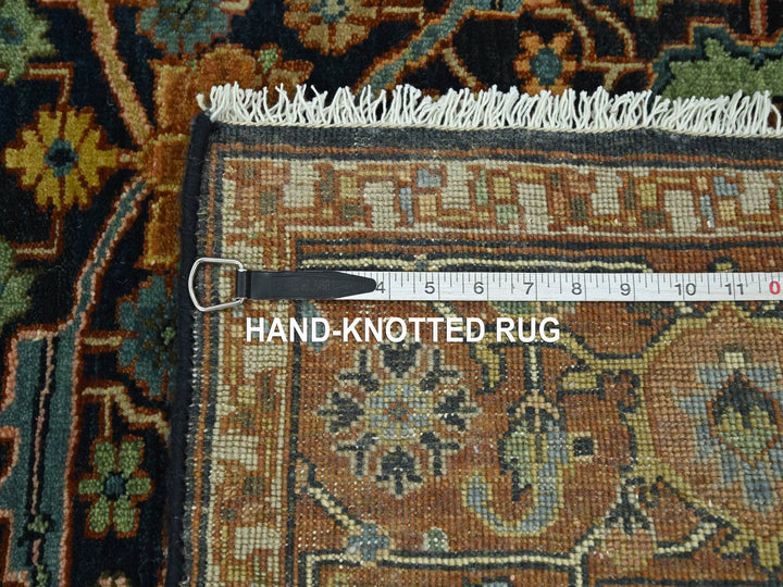 4'1" x 5'11" New Hand Knotted Blue Wool Rectangle Oriental Rug - MOA10276231