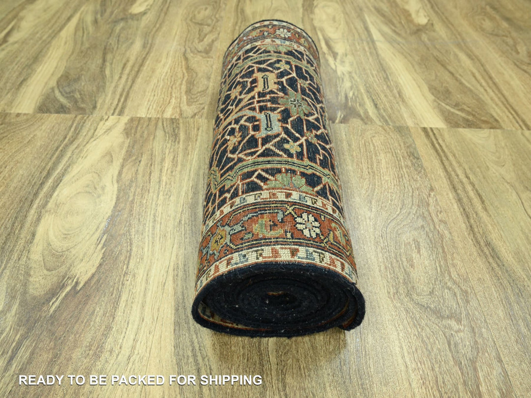 2'6" x 18'0" New Hand Knotted Blue Wool Runner Oriental Rug - MOA10276233