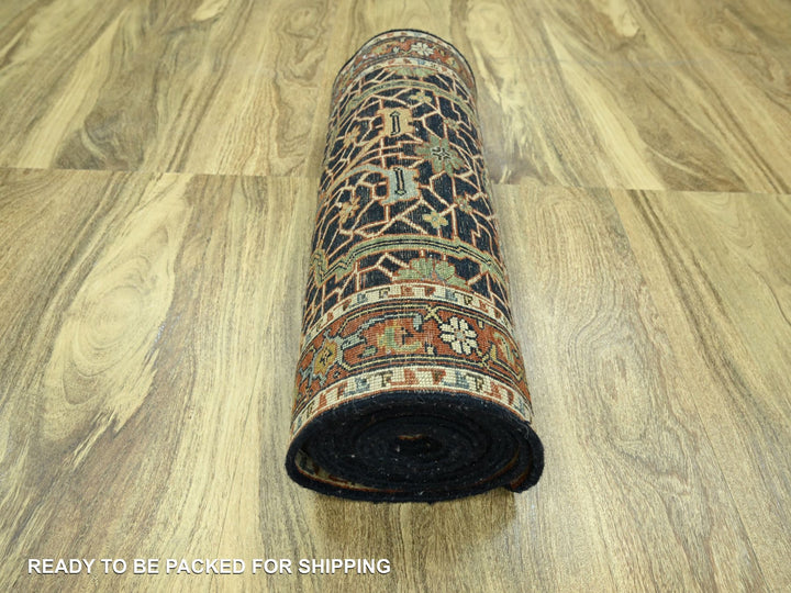 2'6" x 18'0" New Hand Knotted Blue Wool Runner Oriental Rug - MOA10276233