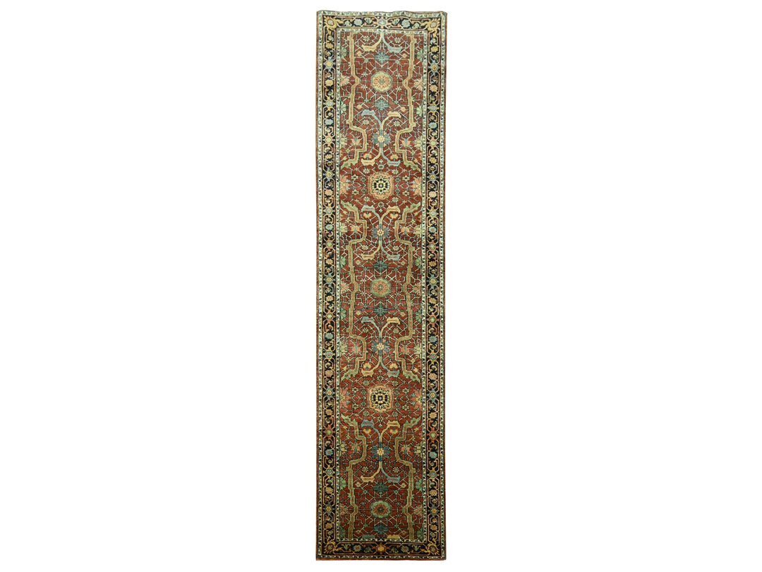 2'6" x 12'0" New Hand Knotted Red Wool Runner Oriental Rug - MOA10276234