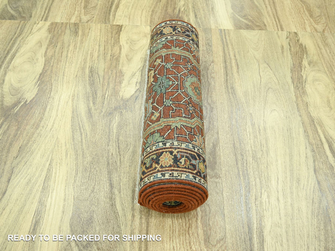 2'6" x 12'0" New Hand Knotted Red Wool Runner Oriental Rug - MOA10276234