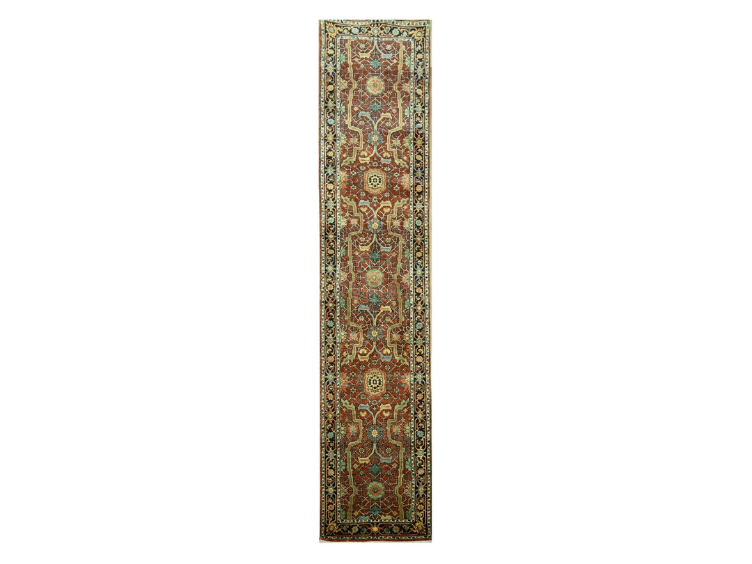 2'6" x 12'0" New Hand Knotted Red Wool Runner Oriental Rug - MOA10276235