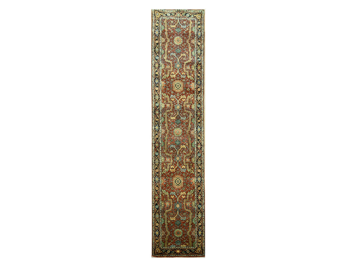 2'6" x 12'0" New Hand Knotted Red Wool Runner Oriental Rug - MOA10276235