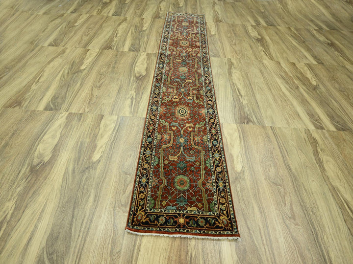 2'6" x 12'0" New Hand Knotted Red Wool Runner Oriental Rug - MOA10276235