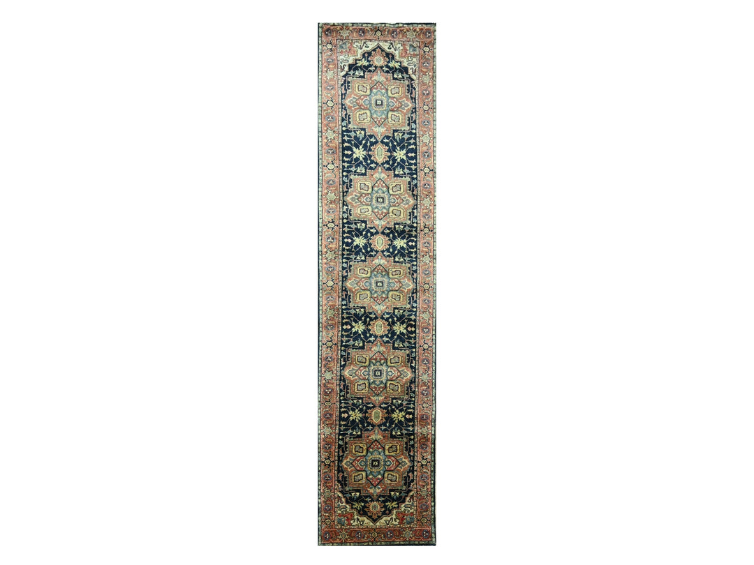 2'6" x 11'5" New Hand Knotted Blue Wool Runner Oriental Rug - MOA10276236