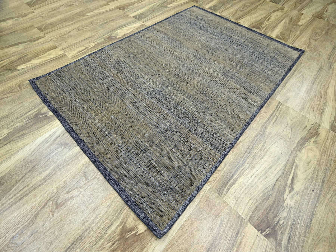6'0" x 9'2" New Hand Knotted Brown Wool Rectangle Oriental Rug - MOA10276246