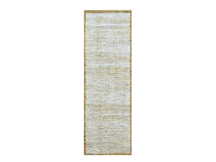 2'7" x 6'0" New Hand Knotted Yellow Wool Runner Oriental Rug - MOA10276248