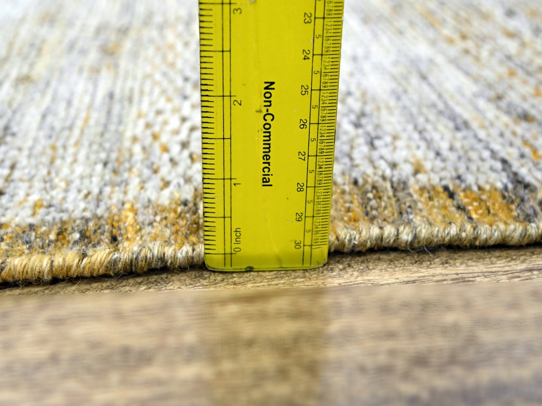 2'7" x 6'0" New Hand Knotted Yellow Wool Runner Oriental Rug - MOA10276248