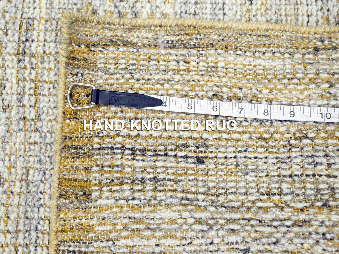 2'7" x 6'0" New Hand Knotted Yellow Wool Runner Oriental Rug - MOA10276248