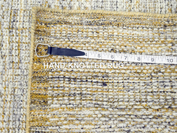 2'7" x 6'0" New Hand Knotted Yellow Wool Runner Oriental Rug - MOA10276248