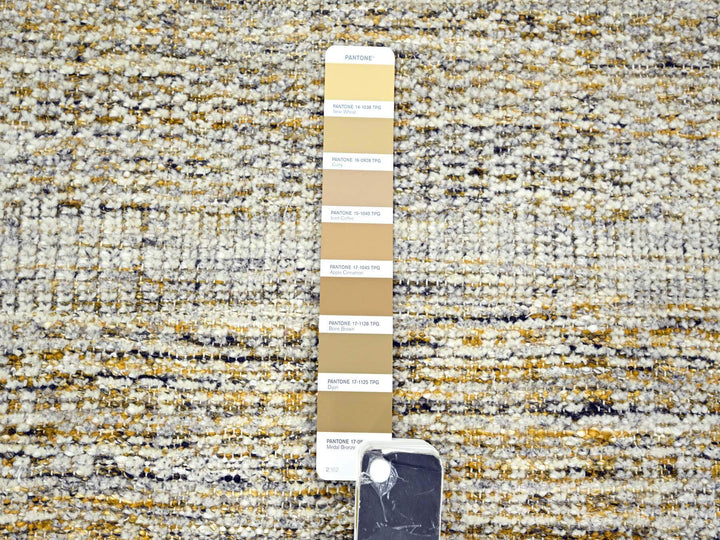 2'7" x 8'2" New Hand Knotted Yellow Wool Runner Oriental Rug - MOA10276249