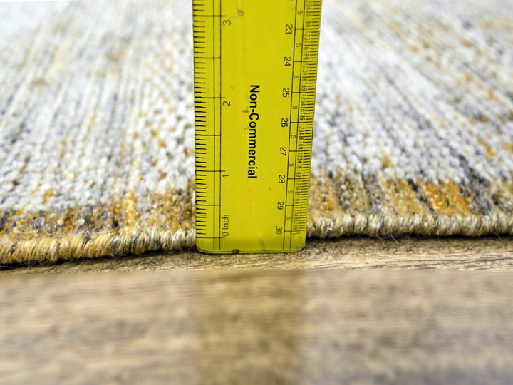 2'7" x 8'2" New Hand Knotted Yellow Wool Runner Oriental Rug - MOA10276249