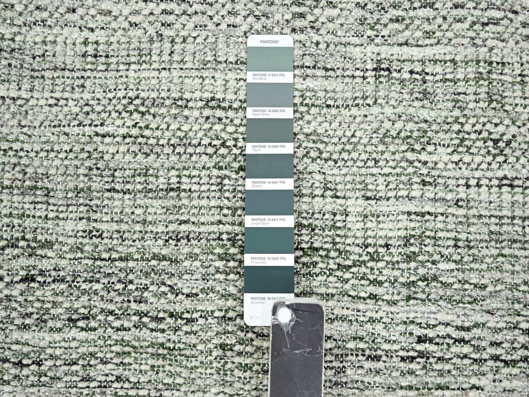 2'7" x 8'0" New Hand Knotted Green Wool Runner Oriental Rug - MOA10276251