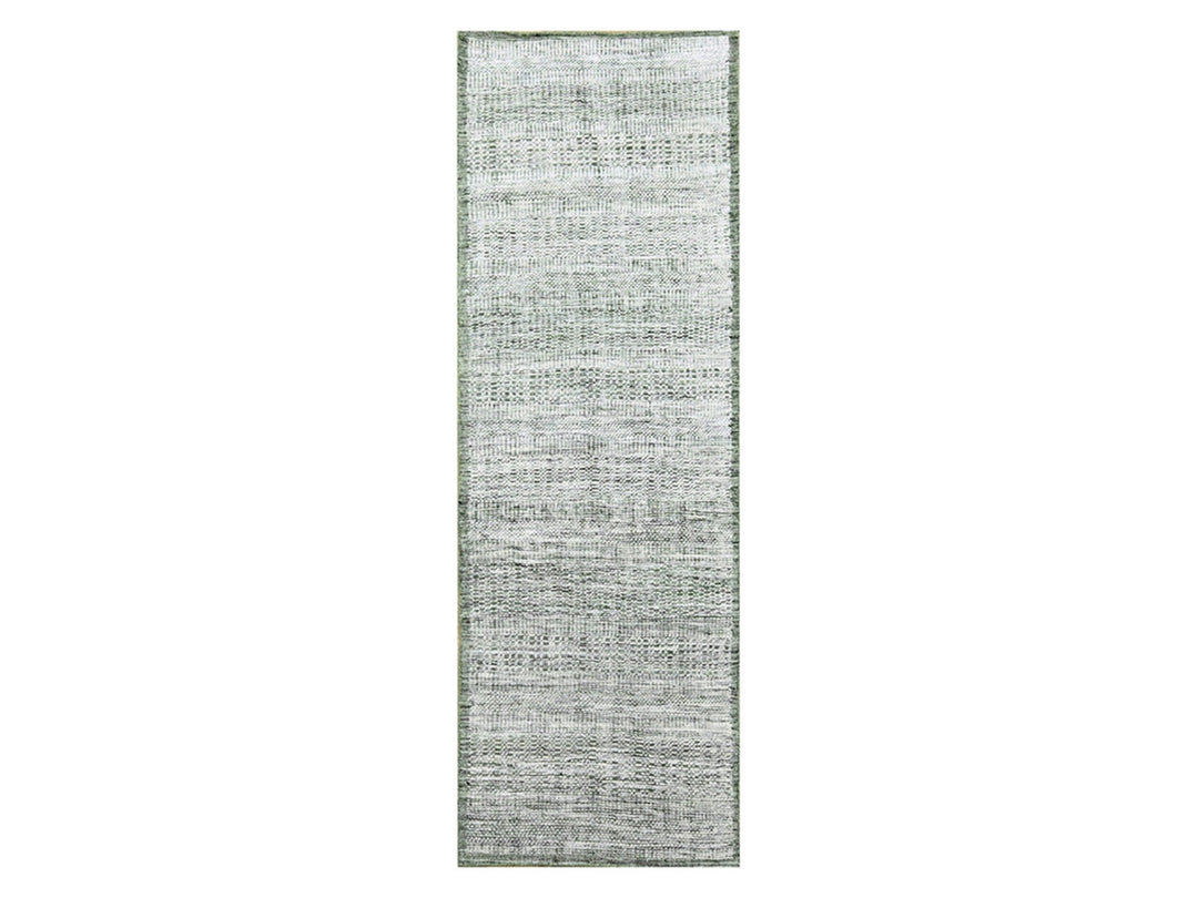 2'6" x 8'0" New Hand Knotted Green Wool Runner Oriental Rug - MOA10276252