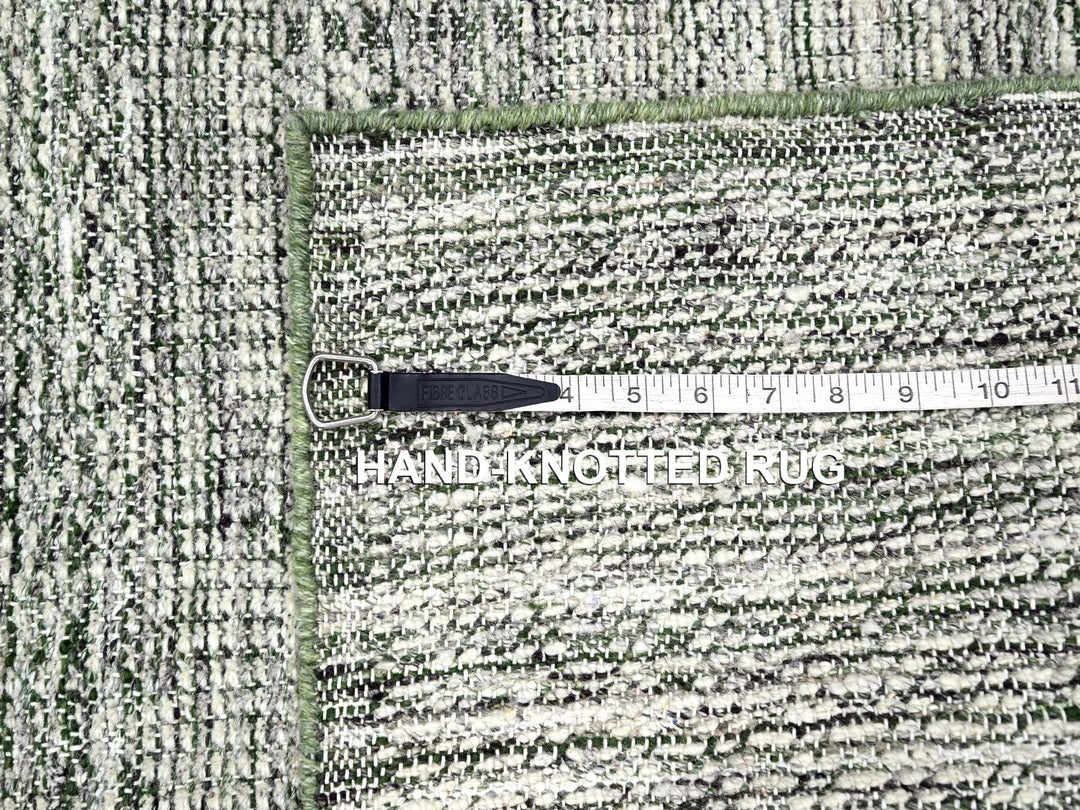2'6" x 8'0" New Hand Knotted Green Wool Runner Oriental Rug - MOA10276252