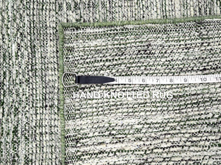 2'6" x 8'0" New Hand Knotted Green Wool Runner Oriental Rug - MOA10276252