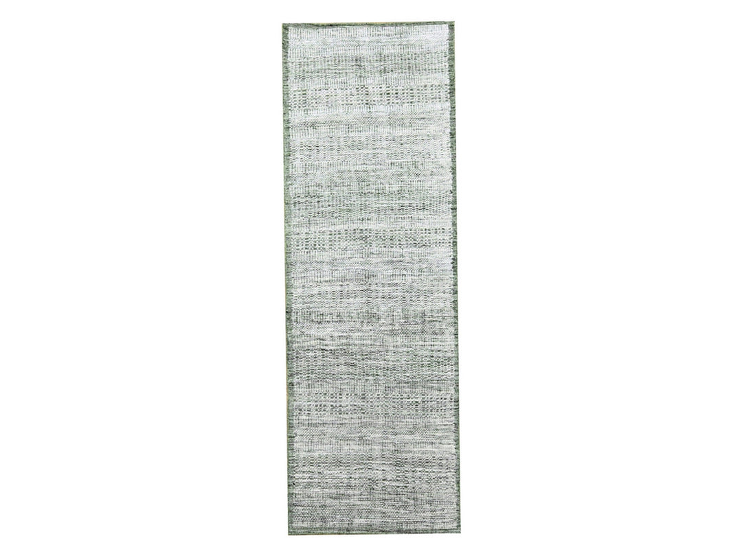 2'3" x 7'11" New Hand Knotted Green Wool Runner Oriental Rug - MOA10276253