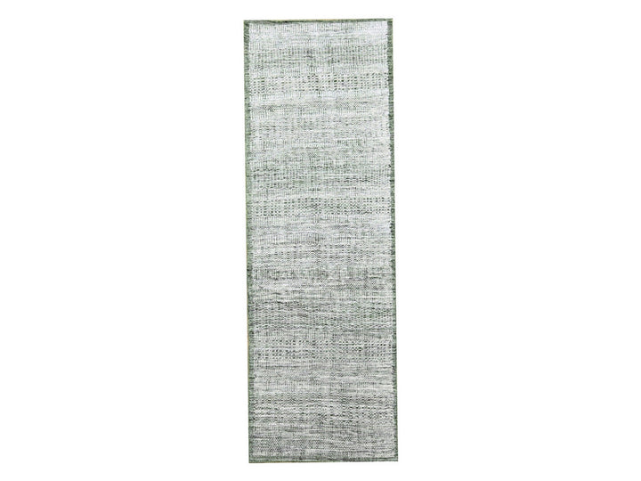 2'3" x 7'11" New Hand Knotted Green Wool Runner Oriental Rug - MOA10276253