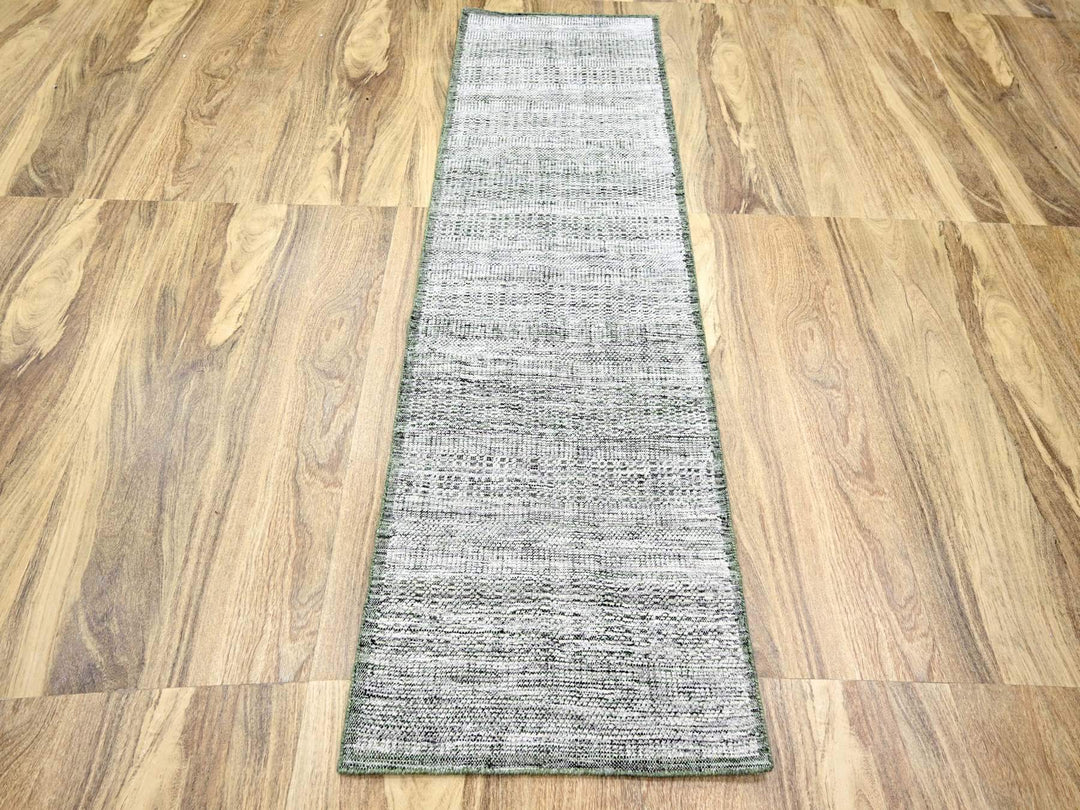 2'3" x 7'11" New Hand Knotted Green Wool Runner Oriental Rug - MOA10276253