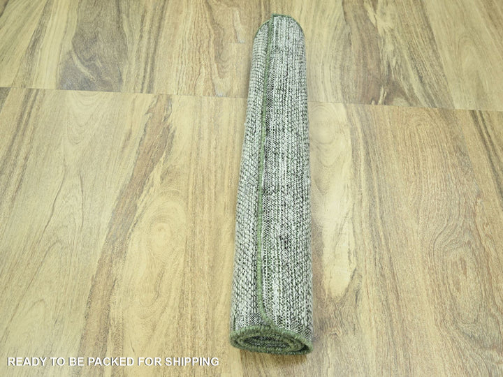 2'3" x 7'11" New Hand Knotted Green Wool Runner Oriental Rug - MOA10276253
