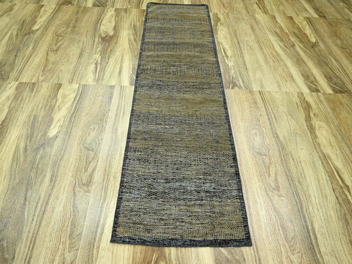 2'6" x 8'0" New Hand Knotted Brown Wool Runner Oriental Rug - MOA10276266