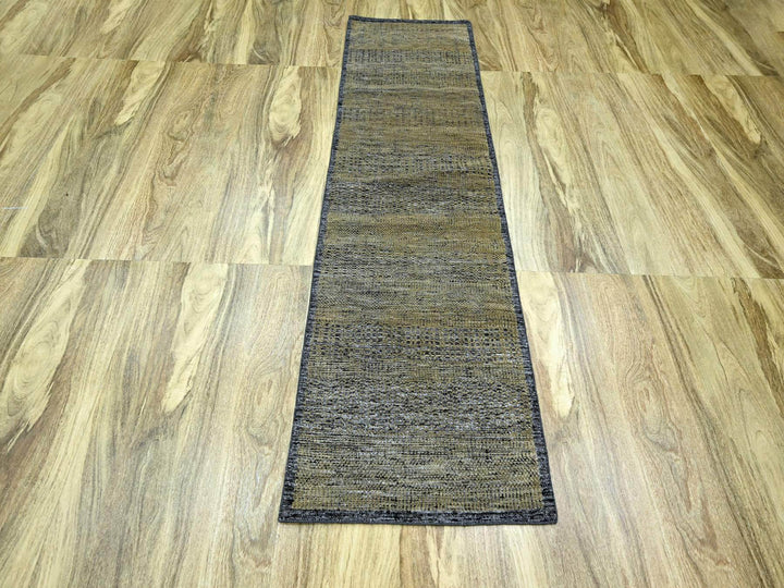 2'6" x 8'0" New Hand Knotted Brown Wool Runner Oriental Rug - MOA10276267