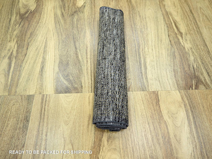 2'6" x 8'0" New Hand Knotted Brown Wool Runner Oriental Rug - MOA10276267