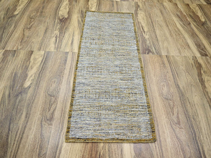 2'8" x 6'0" New Hand Knotted Yellow Wool Runner Oriental Rug - MOA10276272