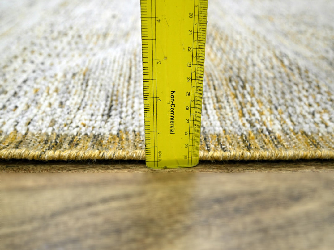 2'8" x 8'2" New Hand Knotted Yellow Wool Runner Oriental Rug - MOA10276273