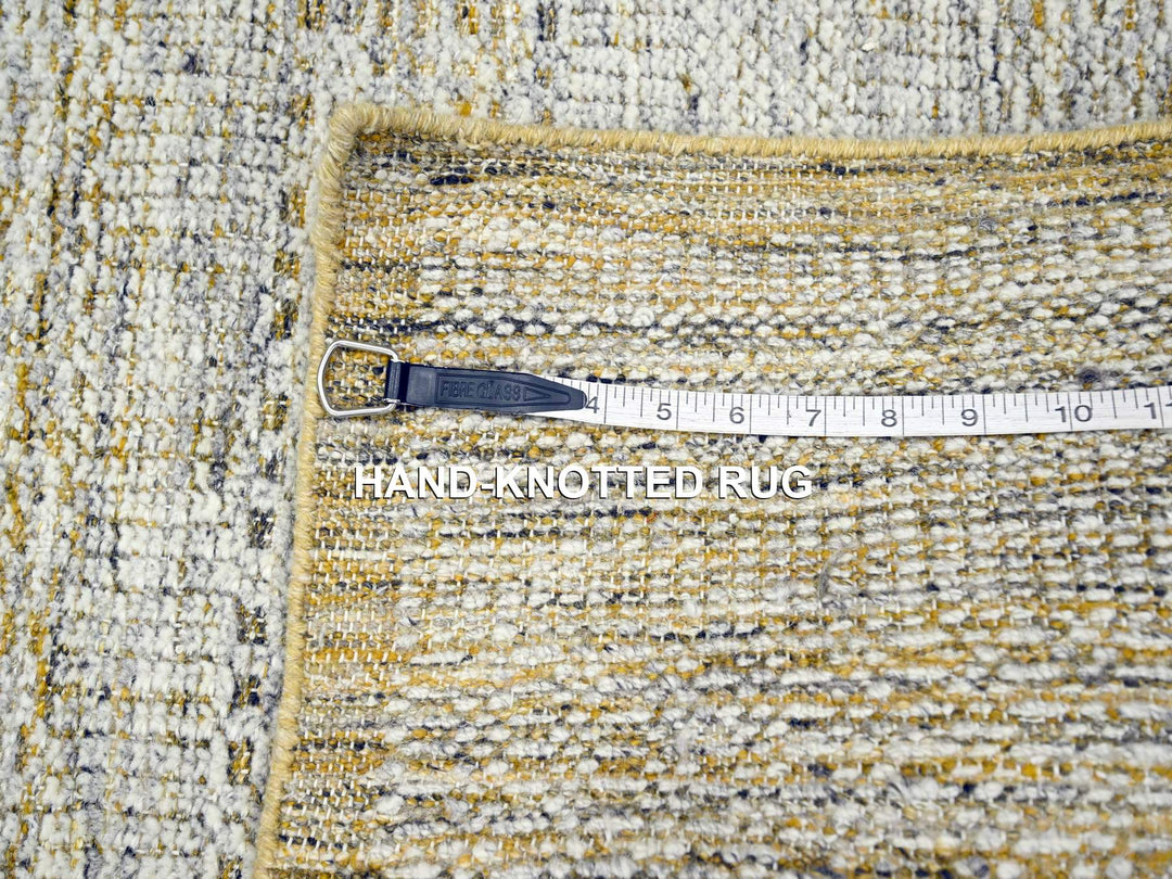 2'8" x 8'2" New Hand Knotted Yellow Wool Runner Oriental Rug - MOA10276273