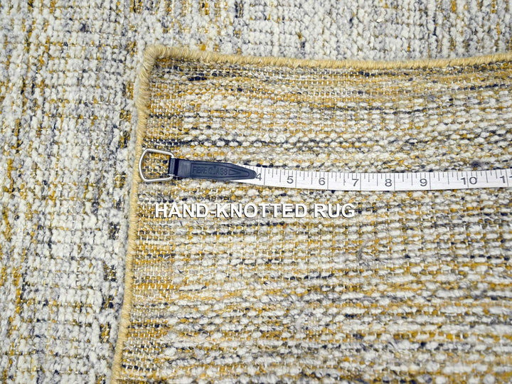 2'8" x 8'2" New Hand Knotted Yellow Wool Runner Oriental Rug - MOA10276273