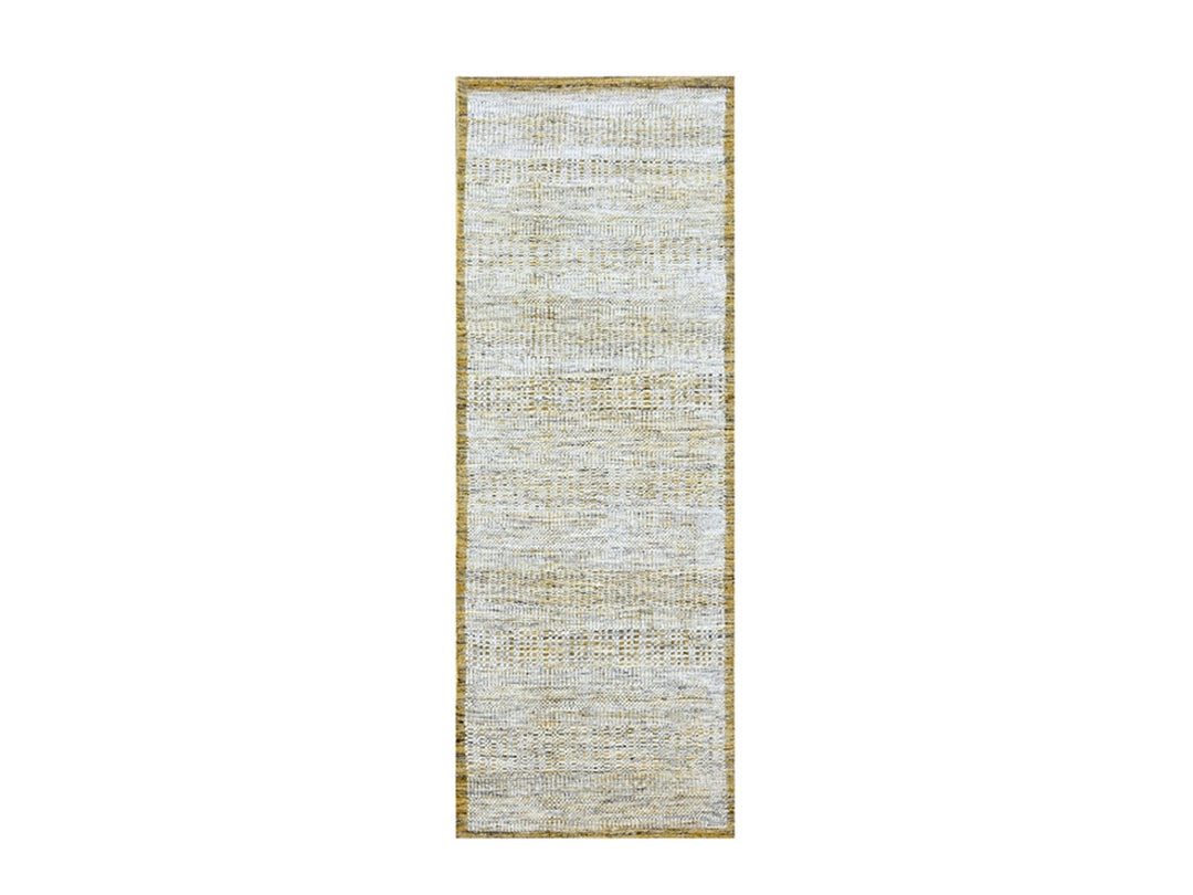2'8" x 6'0" New Hand Knotted Yellow Wool Runner Oriental Rug - MOA10276274