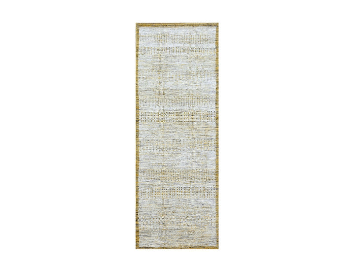 2'8" x 6'0" New Hand Knotted Yellow Wool Runner Oriental Rug - MOA10276274