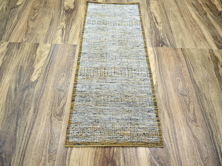 2'8" x 6'0" New Hand Knotted Yellow Wool Runner Oriental Rug - MOA10276274